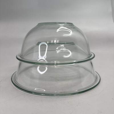 Vintage Pyrex #325 & #323 Round Clear Glass Mixing Bowls