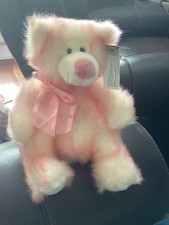 Russ Berrie Taffie plush fuzzy pink bear 20887 NEW 9 Inch Stuffed Valentine