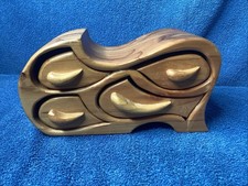 Vintage Boland "like" wooden trinket jewelry box with 4 drawers