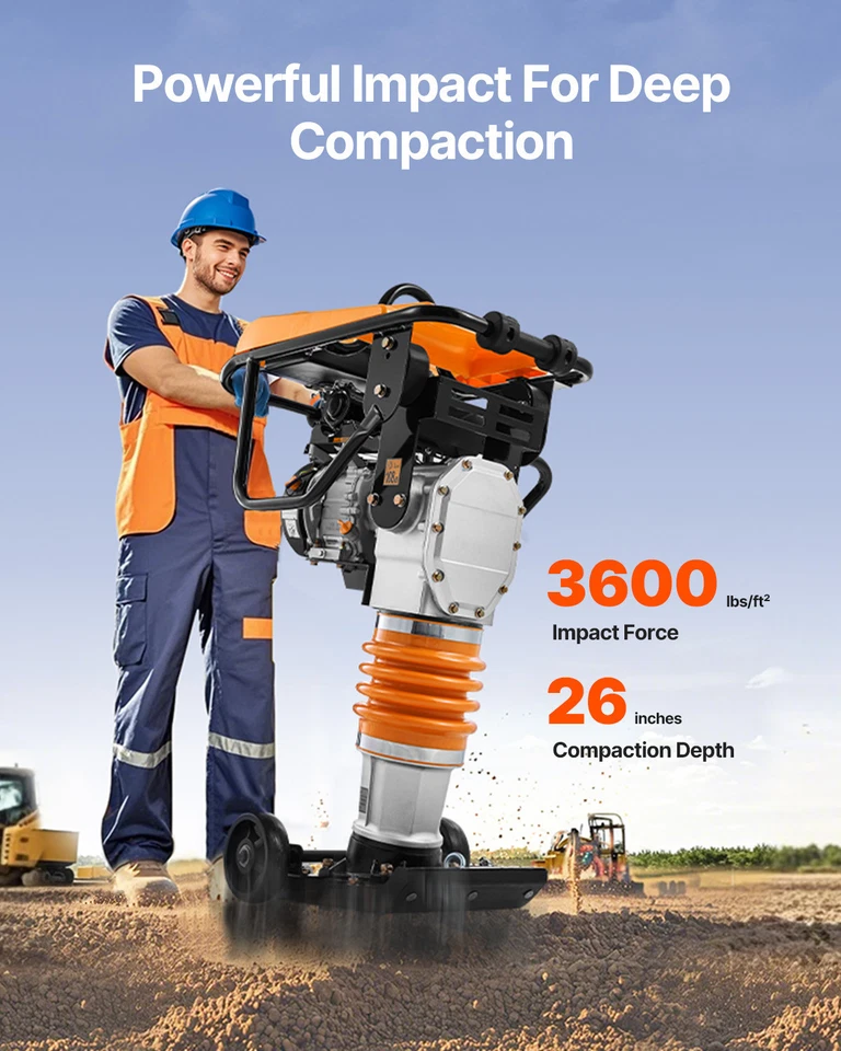 6,5PS 196cc Vibrationsstampfer Grabenstampfer Stampfer Bodenverdichter - Bild 2 von 4