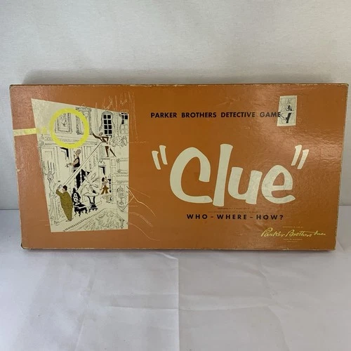 Vintage 1956 Clue Detective Board Game Parker Brothers Complete