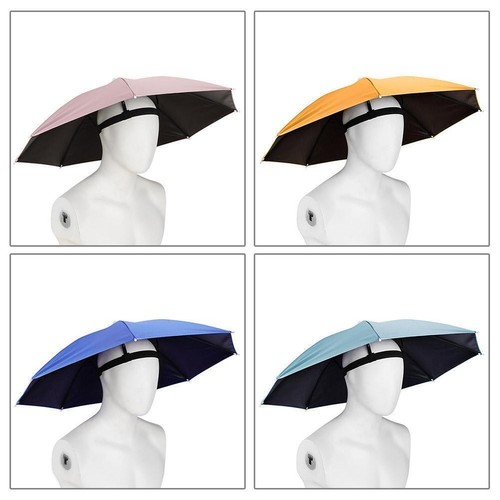 Umbrella Hat Sun Rain Fishing Folding Multifunction Adjustable Outdoor Headgear - Picture 2 of 12