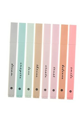 Bible Highlighters with Soft Chisel Tip, 8 Pack Assorted Colors Pens No-image