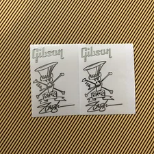 2Pcs SilverGIB SO Electric guitar metal decal 3D guitar head DIY logo sticker