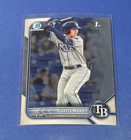 2022 Bowman Chrome Prospects #BCP-10 Curtis Mead Tampa Bay Rays 1st Bowman