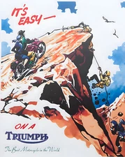 Affiche vintage moto Triumph - Mountain Comic - 12X16/16X20/18X24/24X36