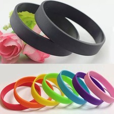 Silicone Rubber Sports Bracelet Wrist Band Fashion Simple Bangle Gift 12 Colours