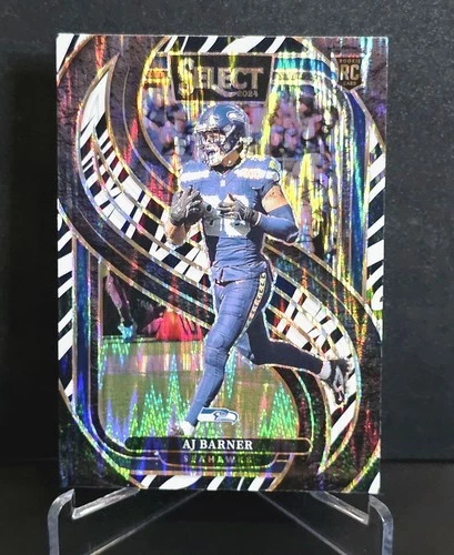 2024 Panini Select - Premier Level AJ Barner #103 Zebra Prizm (RC)