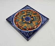 Sicilian Santo Stefano di Camastra Pottery Etna Fire Style Tile Wall Decor