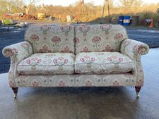 A FINE VINTAGE PARKER KNOLL VICTORIAN STYLE SOFA IN ART NOUVEAU STYLE FABRIC