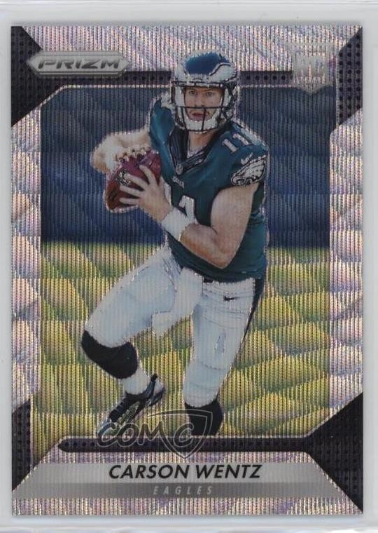 2016 Panini Prizm Rookie Blue Wave Prizm 21/149 Carson Wentz #218 0xh3