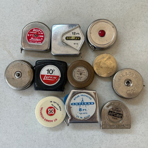 Vintage Tape Measure Lot - 11 Pcs - Lufkin, Stanley, Tufboy, Advertising