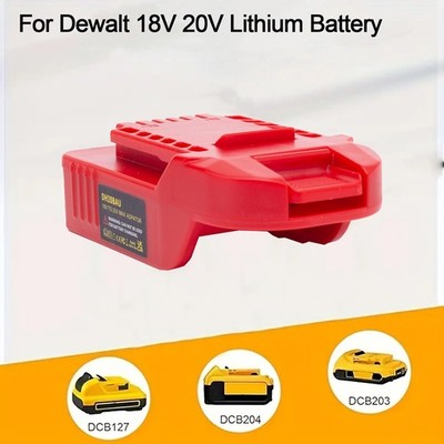 Red Adapter for Bauer 20v Tools - Used for Dewalt 18/20V Slider Li-Ion Battery