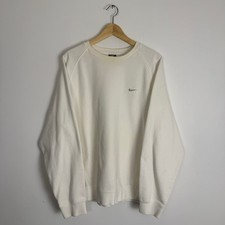 Vintage Y2K Nike Sportswear Mini Swoosh Crewneck Sweatshirt White XL