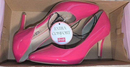 Jellypop Hot Pink NWB Shiny Comfort Memory Foam Round Toe Pumps Womens Size 8.5M - Bild 5 von 7