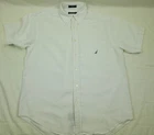 MENS NAUTICA SHIRT SHORT SLEEVE 100% LINEN SIZE M VGC  a