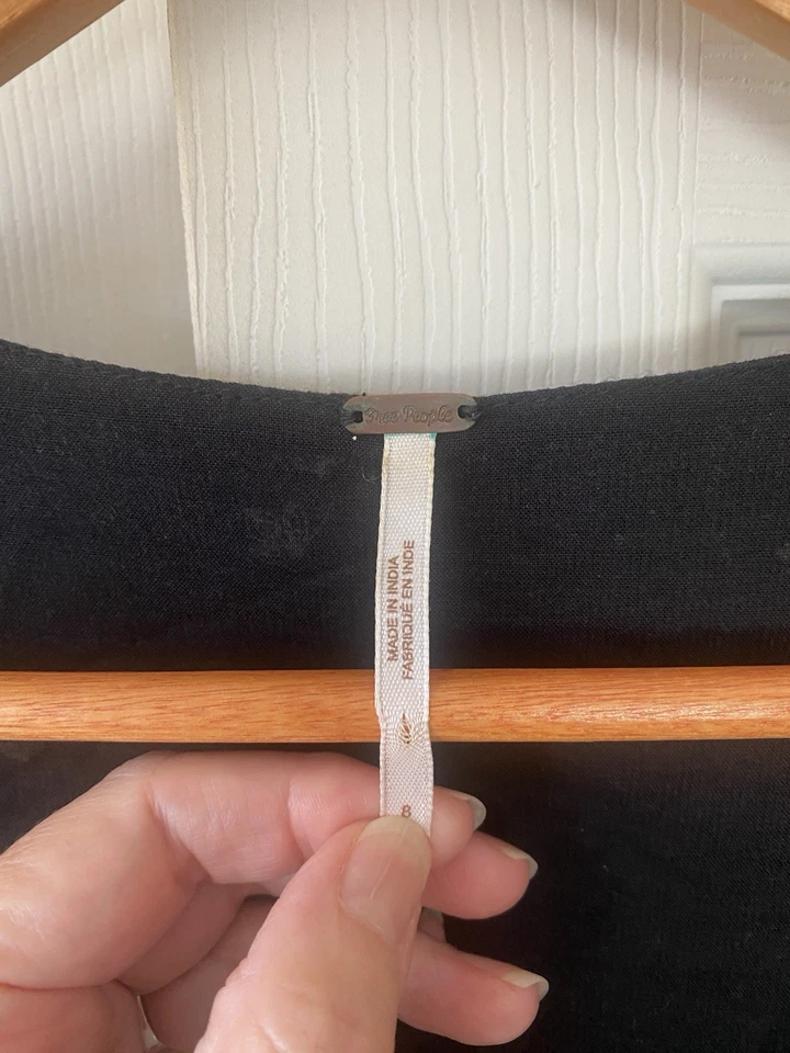 Vestido bordado manga acampanada Free people, años 2010, corto, cuello en V talla 8 Foto 3 de 4