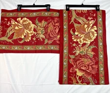 Pottery Barn Wells Palampore Red Ivory Euro Pillow Shams Cotton Linen Pair 2