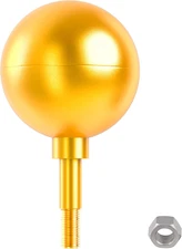 Gold Flag Pole Ball Topper 3",1/2"-13 Threaded Screw W/Hexnut, Flagpole Ball Fin