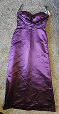 Bill Levkoff Purple Sleeveless Back Zip Bridesmaid Maxi Women's Dress size 10