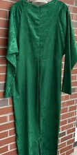 Flounce London Asos Satin Maxi Dress Green Damask Sz US 12