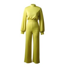 Elegant Half Turtleneck Wide Leg Jumpsuit