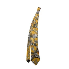 Brand Q Necktie Mens Baroque Scroll Pattern Designer Microfiber Italy Inspired T