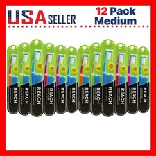 12 Reach Toothbrush Crystal Clean Medium Bristles Toothbrushes - FREE SHIPPING