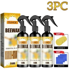 3x Natural Bee Wax Furniture Polish Spray w/ Tool Micro-Molecularized Beeswax US