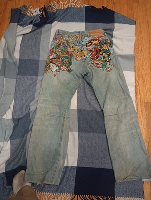 Christian Audiger Vintage Embroidered Japan Blue Jeans. 32x34 2009