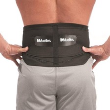 MUELLER Sports Medicine Lumbar Back Brace with 1 Count Pack of 1 , Black