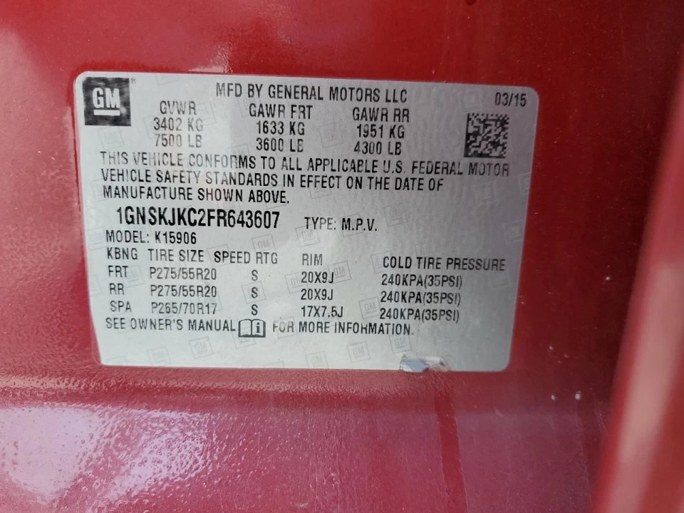 Motor soplador delantero compatible con 15-20 ESCALADE 445738 Foto 2 de 4