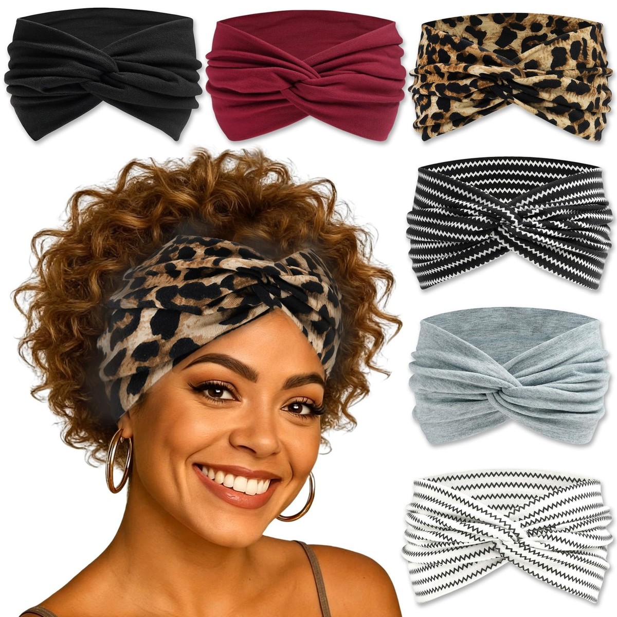 Set of 7 Knotted Bow Headbands The Monet Headband Bow Set – Little Poppy Co main image 3