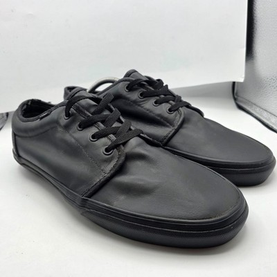 Vans 106 Vulcanized Mens Size 13 Black Triple Black Leather Shoes Walking Skate