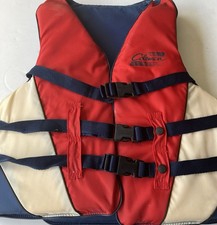 Vintage Coleman Adult Life Jacket Red Blue White