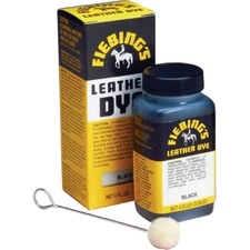 Fiebing's Leather Dye Black 4 oz  Alcohol-Based  Dries Uniformly - 2 Pack