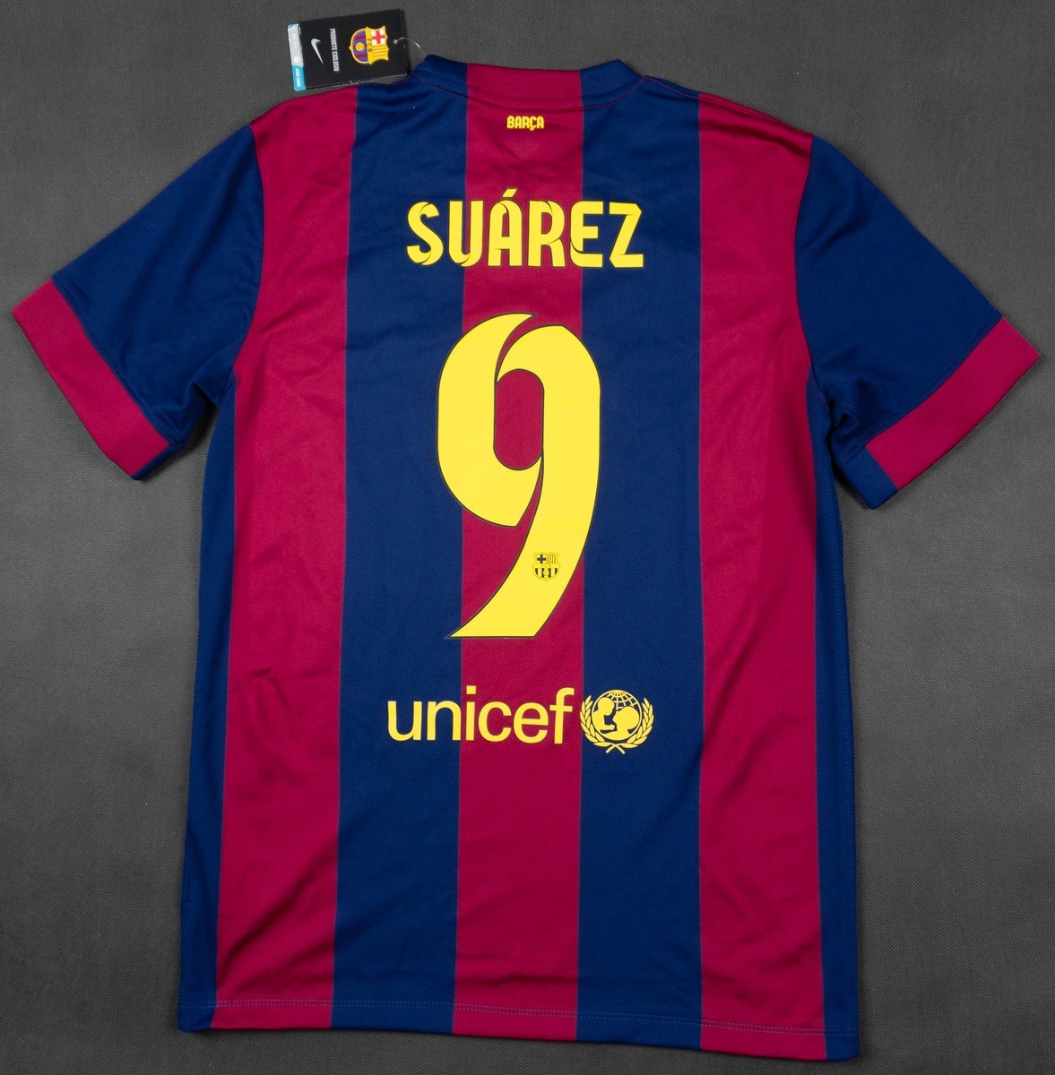 BARCELONA 2014 2015 LUIS SUAREZ JERSEY HOME FOOTBALL SHIRT SIZE M