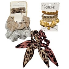 Nordstrom Hair Accessories Bundle Of 3 Scrunchies, Hair Ties,  Clips New
