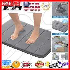 Non Slip Memory Foam Bath Mat Rug Fast Drying Soft Bathroom Shower Mats Rugs,...