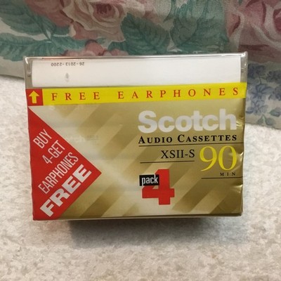 4-Pack Scotch (3M) 90 Min Blank Audio Cassette Tape High Position XSII-S SEALED
