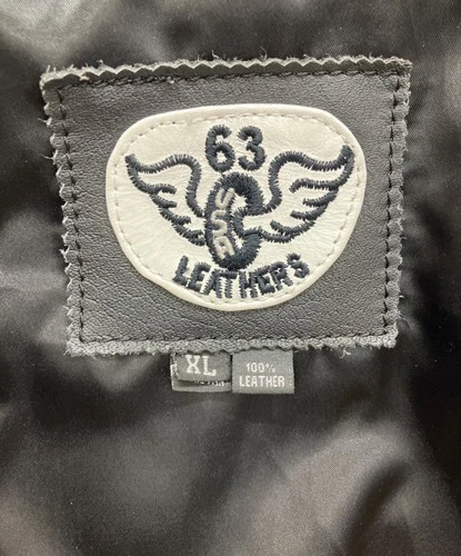 63 leathers Single Riders Jacket Men's Size XL Black image 4