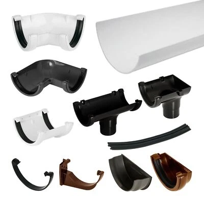 Half Round UPVC Gutter FloPlast Rainwater PVC Plastic Guttering Drainage