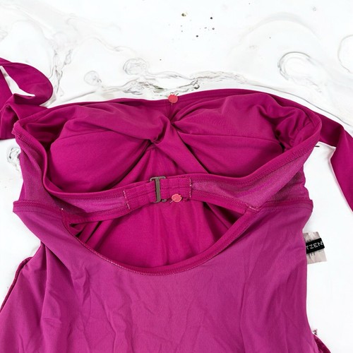 Costume da bagno donna Jantzen Classics pezzo unico taglia 12 reggiseno imbottito con ferretto fucsia - Foto 12 di 19