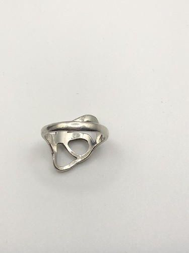925 Sterling Silver Vintage Modernist Freeform Ring Size 5.5 - Picture 8 of 11