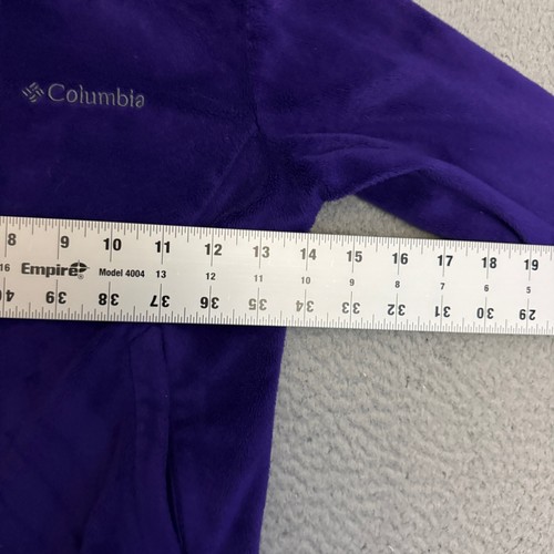 Columbia Fleece Jacket Girls Size XS Purple Full Zip *STAIN - Picture 3 of 10