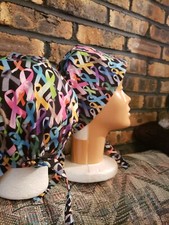 CANCER AWARENESS RIBBONS Handmade SURGICAL SCRUB CAP
