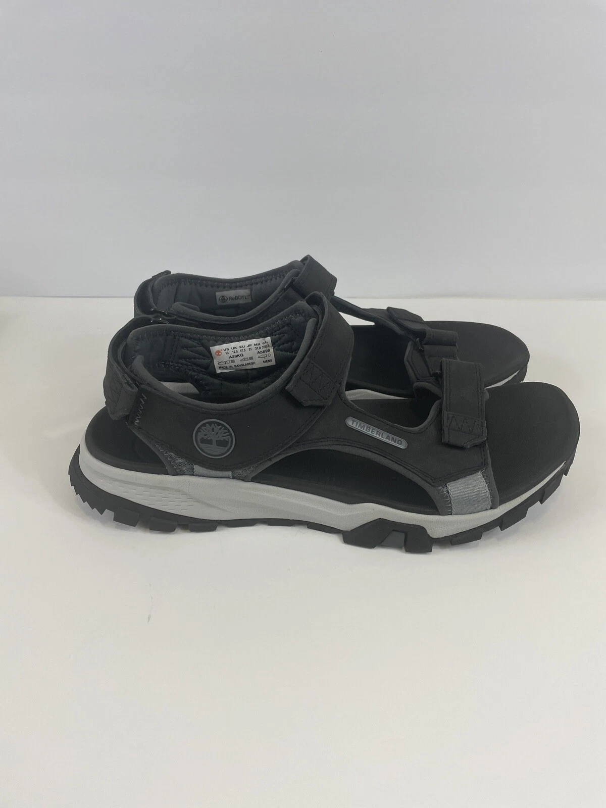 Timberland Garrison Trail sandalo uomo 2 cinturini in pelle nera taglia 12