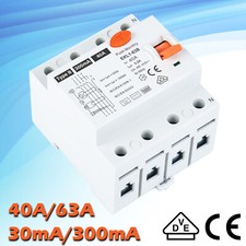 ETEK FI Typ B FI Fehlerstromschutzschalter RCD Typ B Allstromsensitiv 40A 300mA