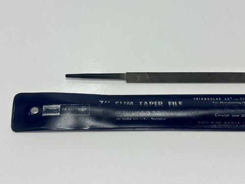 Vintage Craftsman Tools USA 9 31273 KROMEDGE 7” Slim Taper Triangular File, Case - Picture 6 of 7
