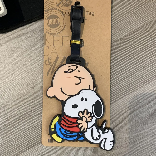 Cartone Anime Snoopy Vintage 3D Silicone Borsa Bagaglio Nome Tag - Foto 4 di 19